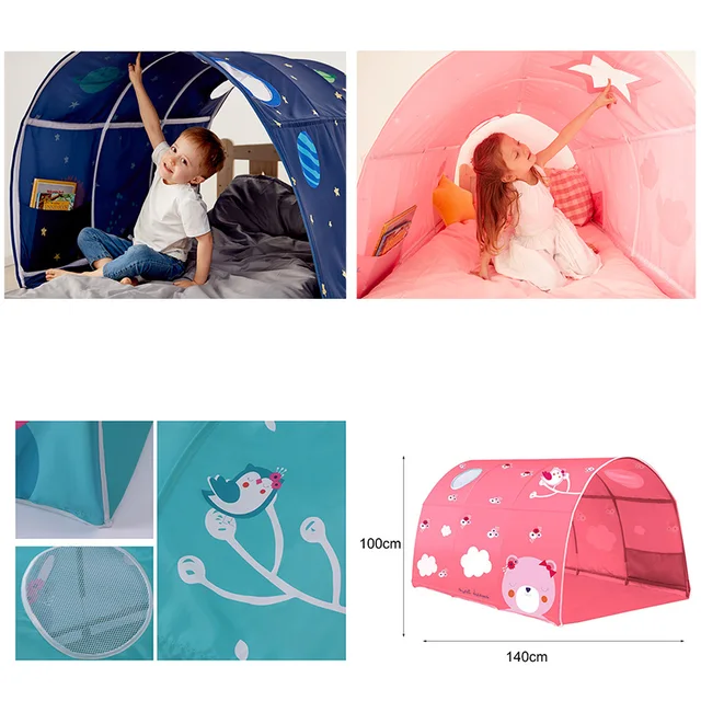 Children Bed Tent Tunnel  Play House Small House Room Decoration Tent Crawling Tunnel Toy Kids Games House Tent Tunnel  On Bed 2