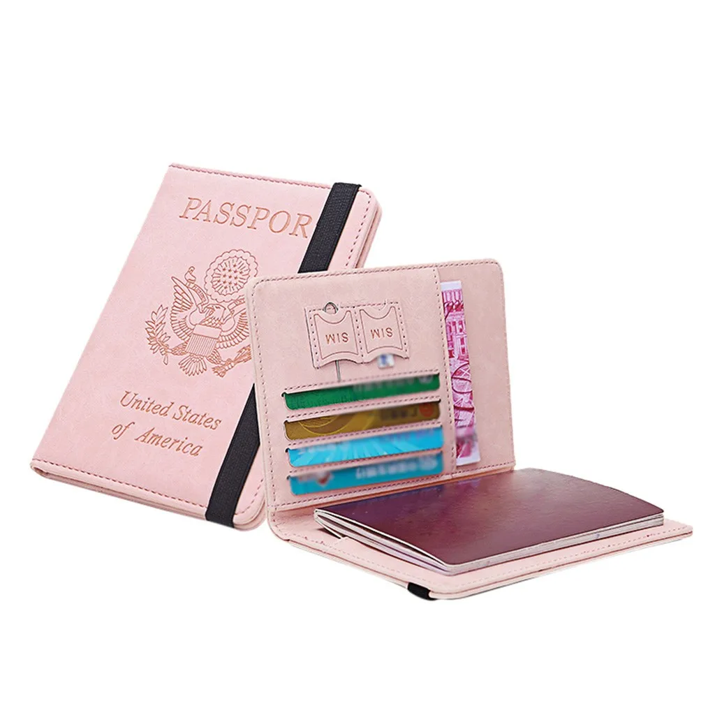 Ретро стиль из искусственной кожи нейтральный многоцелевой дорожный кошелек для паспорта трехкратный органайзер для документов Многоцветный выбор# T