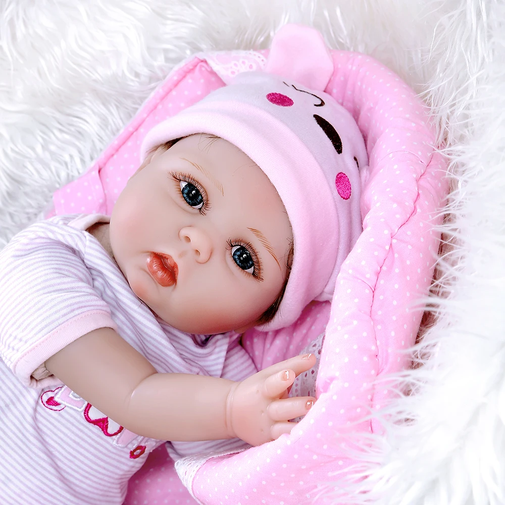 NPK 55 см Колыбель reborn baby с спальным мешком милое детское лицо realisitc девочка руки волосы с корнями взвешенная кукла рождественский подарок