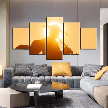 

5 Pieces Game Painting Ghost of Tsushima Oil Painting on Canvas Wall Art Living Room Decor Wall Stickers Murals Birthday Gifts