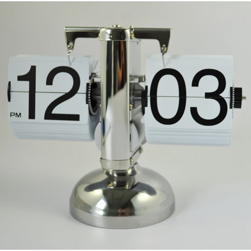 SODIAL(R) Ретро Часы С Откидывающейся Крышкой с внутренним зубчатым приводом белый +