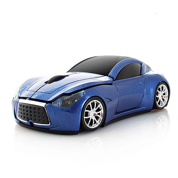 CHUYI 2,4 ГГц Автомобильная беспроводная мышь крутая камуфляжная Спортивная мышка-автомобиль 1600 dpi USB компьютерная оптическая мышь с светодиодный подсветкой для ПК подарок - Цвет: Blue