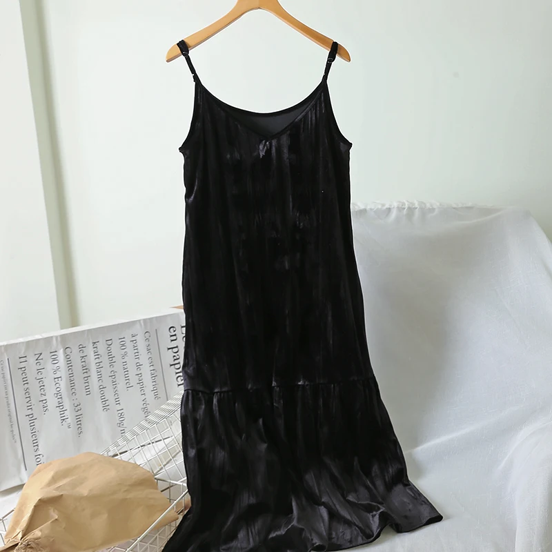 Mooirue/винтажное женское Свободное платье для осени с v-образным вырезом, однотонное повседневное базовое уличное синее черное платье для вечеринки в Корейском стиле