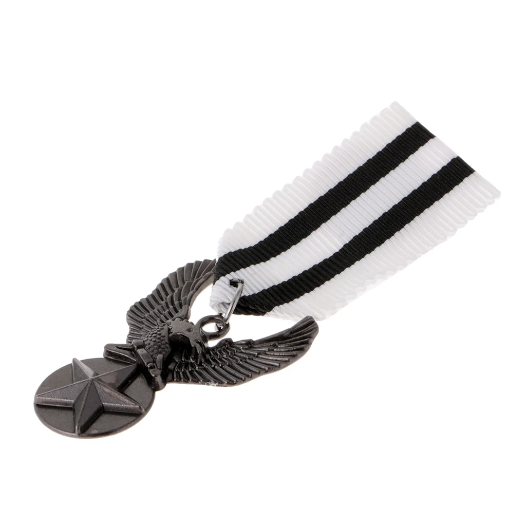 2 Pcs Vintage Men's Uniform Medal Star Eagle Pendant Streampunk Brooch Badge Jewelry