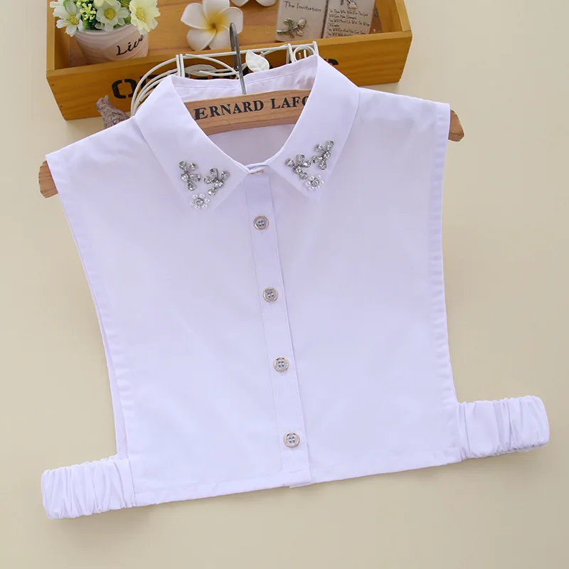 

Shinny Women Fake Collars Shirt Detachable Collar Removable Half Shirt Tops Faux Col Autumn Sweater False Collars Decor