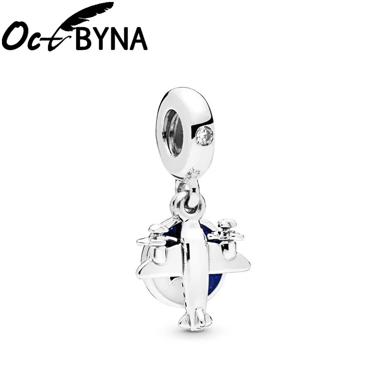 

Octbyna Fashion Propeller Airplane Beads Pendant For Original Fits Pandora Bracelets & Necklace For Women Men Jewelry Making