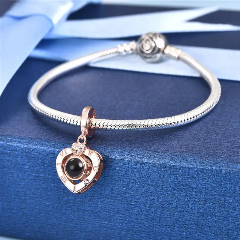DALARAN, серебряные бусины 925 пробы, браслет Pandora, 100 языков, I Love You, проецирующий Шарм, подарок на день Святого Валентина
