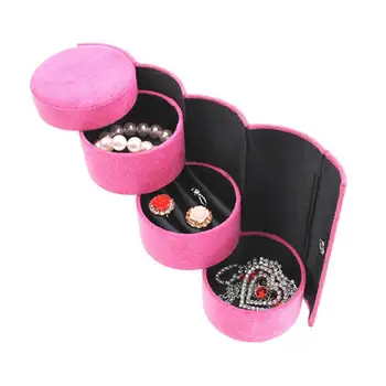 

Stud Earrings Jewelry Box Earring Holder Portable Cylinder Bracelet Storage Case Organizer joyeros organizador de joyas