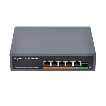 

PSE604GS 4 Port POE + 1 Port Uplink + 1 Port SFP 65W IEEE802.3At / Af Standard All Gigabit POE Network Switch(EU Plug)