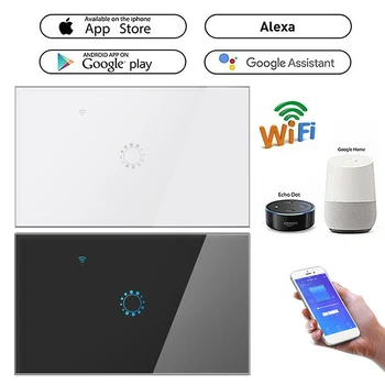 

110V/220V Smart WIFI remote control touch switch light switch ewelink smart switch alexa voice control 1/2/3-Gang US standard