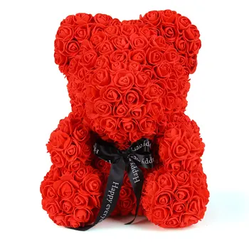 

Artificial Rose Bear 40cm Rose Teddy Bear for Valentines Day Gift