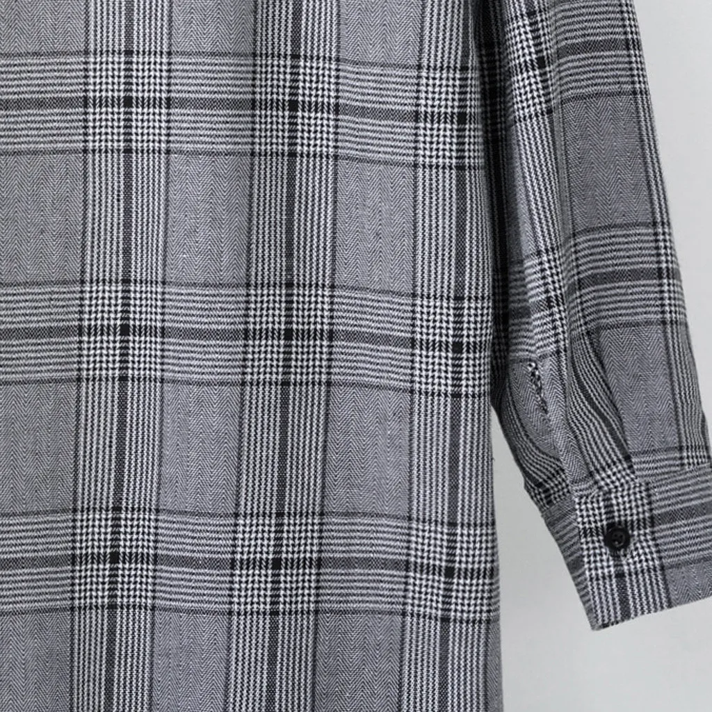 Ретро-пальто Европейская и американская осенняя и зимняя одежда новая дикая клетчатая Длинная женская Горячая Распродажа Пальто пуховик женский