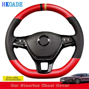 

DIY Carbon Fiber Leather Car Steering Wheel Cover For Volkswagen VW Golf 7 Mk7 New Polo Jetta Passat B8 Tiguan Sharan Touran