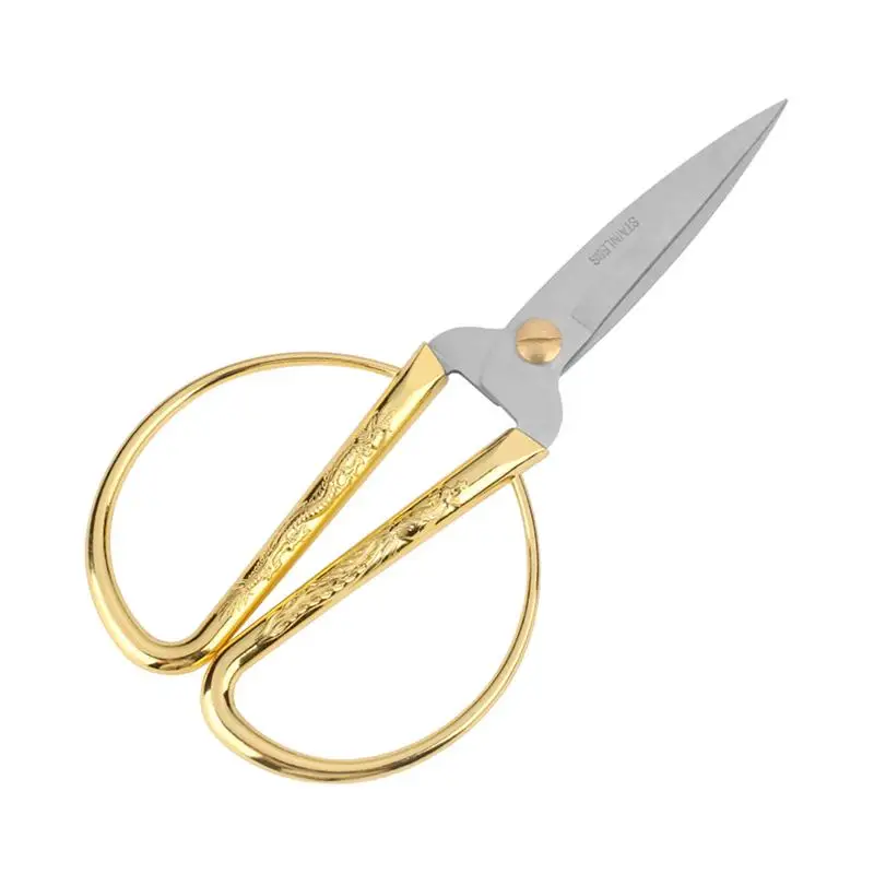

Golden Dragon Phoenix Sewing Tailor Scissors Cross Stitch Fabric Cutting Handicrafts DIY Tool Household Beautiful Scissor