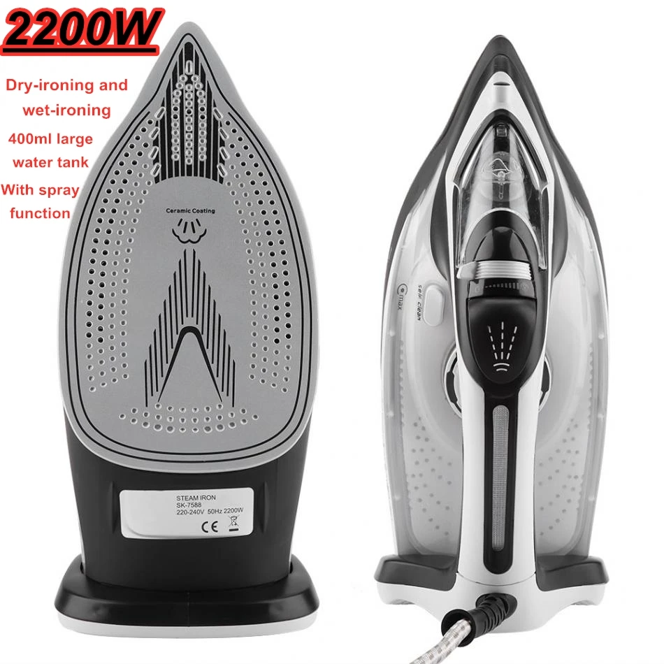 220V 2200W Iron Electric Steam Iron Dry Wet Ironing Plancha a Vapor Para Ropa for Clothes Household Appliance top quality