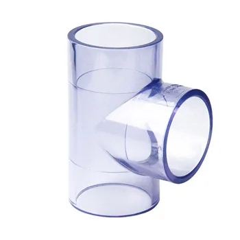 

Tee Connector UPVC Tee Fitting Transparent Environmental Plastic Pipe Fittings for connecting to male unthreaded pipes TB Sale