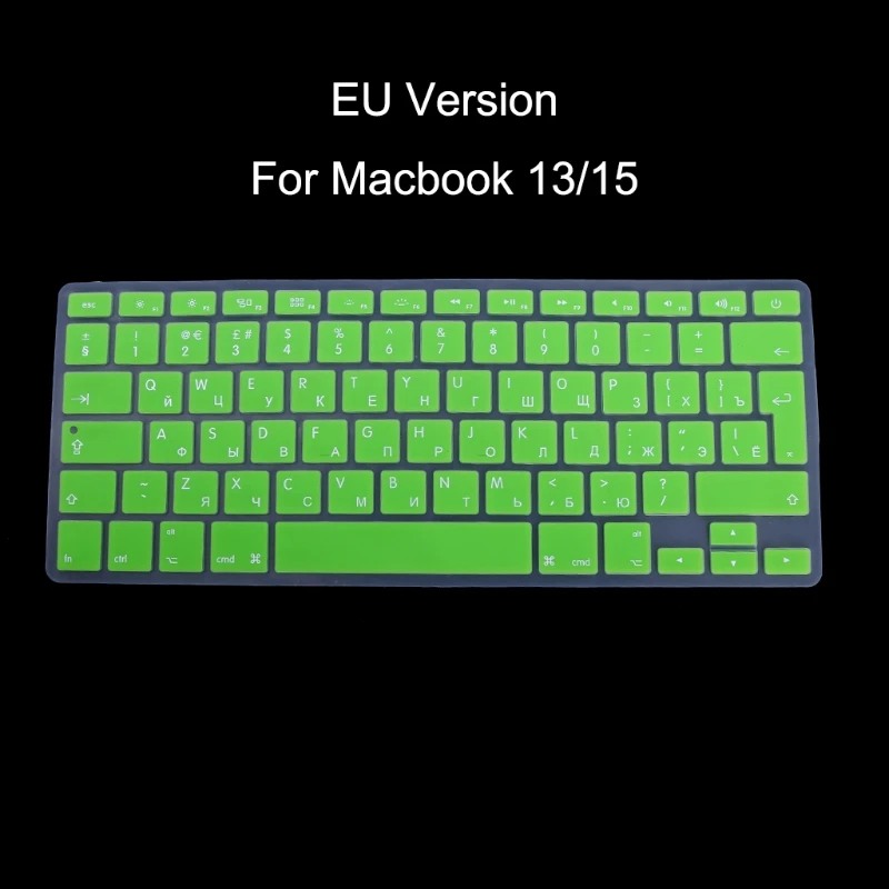 ЕС Версия русская Клавиатура силиконовый чехол для Apple Macbook Air Pro 13 дюймов 15