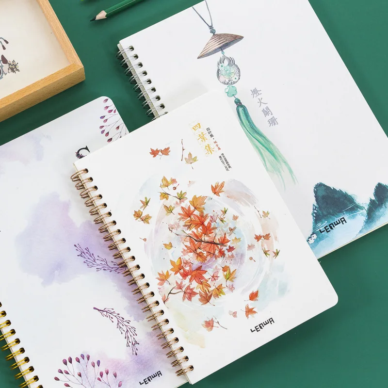 Канцелярские принадлежности LEnWA Coil notebook A5 креативный хипстер тетрадь для студентов китайский стиль ноутбук B5