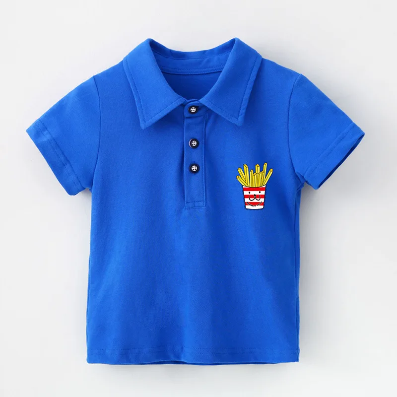 Детская летняя хлопковая футболка с короткими рукавами Топы для маленьких мальчиков и девочек, футболка поло с рисунком От 2 до 10 лет брендовая одежда для детей