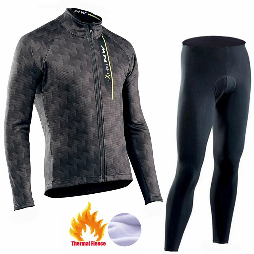 Pic Color Ropa ciclismo теплый зима Термальность флис велосипедная одежда Для Мужчин's Велоспорт Джерси костюм для прогулок верховой езды на велосипеде, MTB Костюмы комбинезон, комплект - Цвет: Pic Color