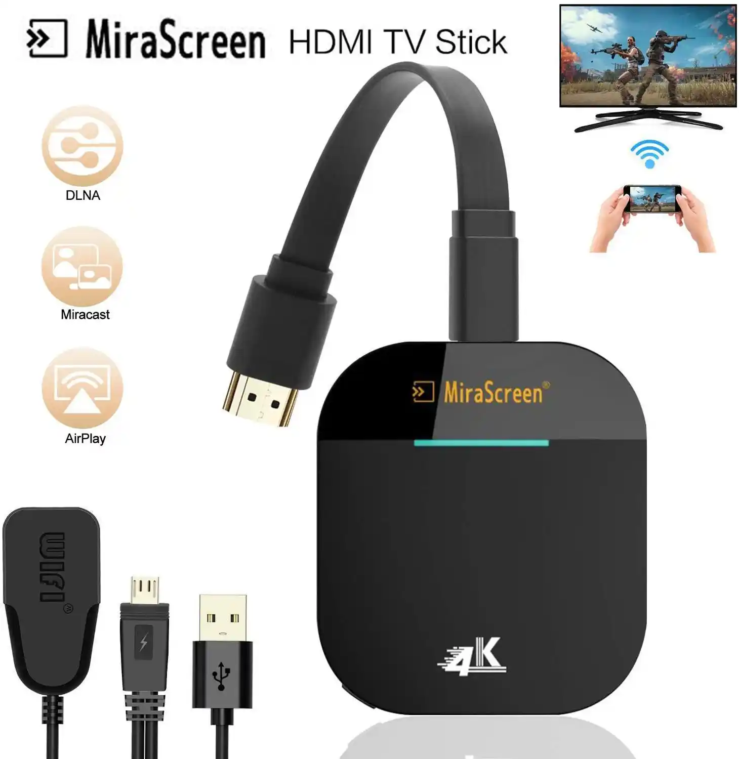 Mirascreen G5 Wireless Hdmi Tv Stick Miracast Airplay Receiver Wifi Display Dongle Mirror Screen Youtube Streamer Anycast Dlna Tv Stick Aliexpress