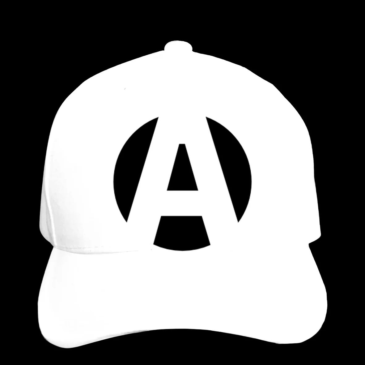 Бейсболка круглая с буквой а внутри, как логотип, Кепка с острым носком