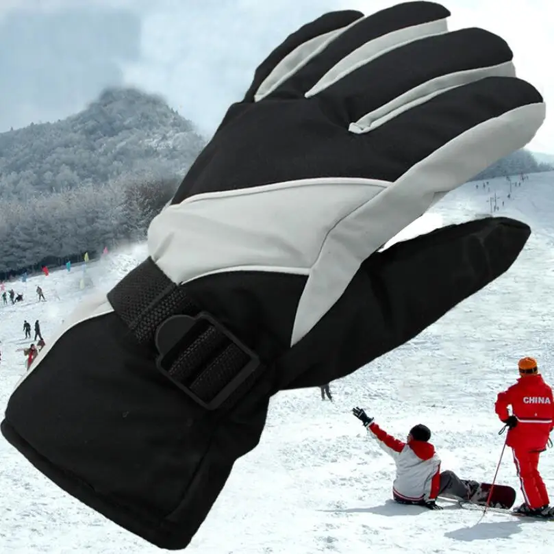 VISNXGI зима лайкра Водонепроницаемый многоцветный Guantes для мужчин Esquiar перчатки тепловой ветрозащитный согреться Esquiar Ciclismo Guantes Moto - Цвет: G057 Light Gray
