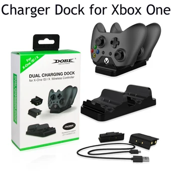 

Fast Charger For XBOX ONE Controller Dual Charging Dock Charger + 2pcs Rechargeable XBOX ONE Controller Battery Stander For XBOX