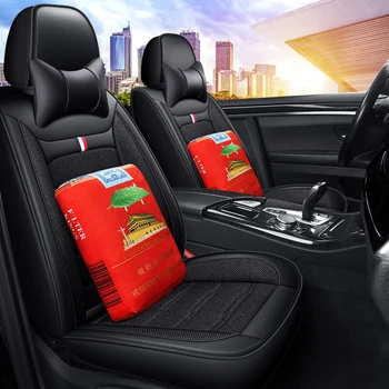 

Full Coverage PU Leather car seat cover flax fiber auto seats covers for Toyota auris corolla prius camry c hr rav4 suv