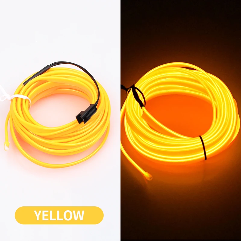 5m Car Interior Atmosphere Lighting LED Strip 5V DIY Flexible EL Neon Cold  Light Line Tube With USB Auto Decoration Ambient Lamp - AliExpress