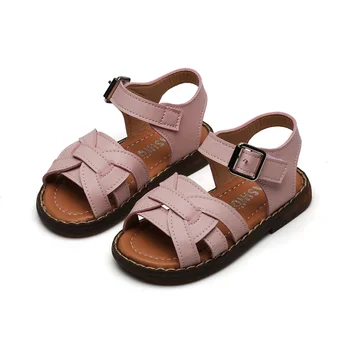 

Kids Solid Color Sandals Comfortable Soft Sole Sandals for Children Little Girls Summer Shoes Open Toe Four Color SZ215