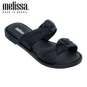 

Melissa 2020 Summer Woman Slippers Solid Flip Flops Bowknot Slipper Ladies Open Toe Slides Female Slip on Flats Sandals