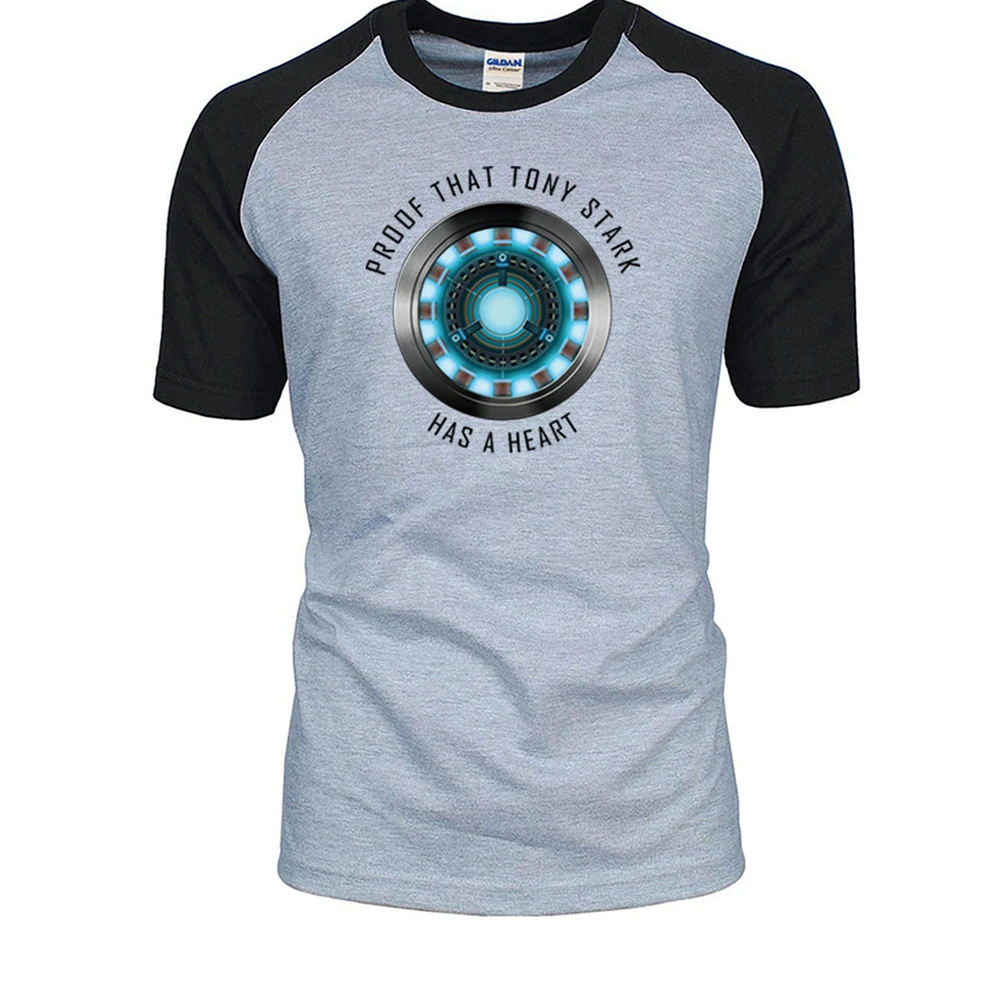 La Preuve Que Tony Stark A Un Coeur Preuve que Tony Stark A un coeur Raglan t shirt fer homme Arc réacteur  Super héros hauts t shirts hommes coton Harajuku à manches courtes |  AliExpress