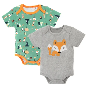 

Honeyzone 2 pcs/lot Bamboo Cotton Baby Bodysuit Short Sleeve Summer Baby Girl Boys Clothes Newborn 0-12 months New Born Wear