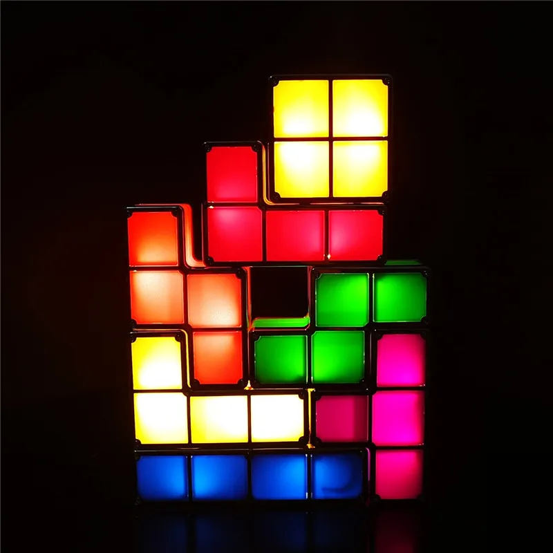 

Modern Tetris LED Colorful Assembled Children's DIY Creative NightLight Christmas Birthday Gift Desktop Decoration Toy Lamp