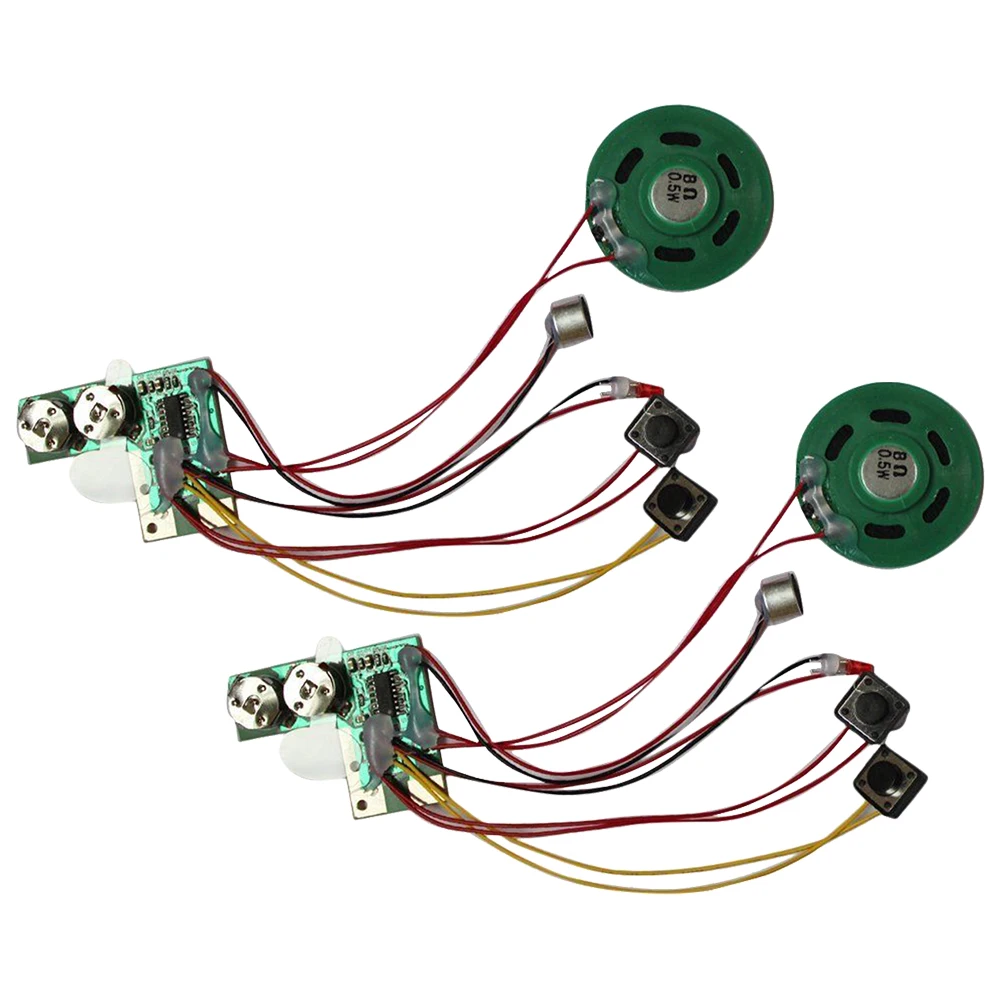 

2 Pcs Talk Chip Battery Powered Handmade Recordable With Speaker Sound 10 Seconds Voice Module DIY Greeting Card RF Musical