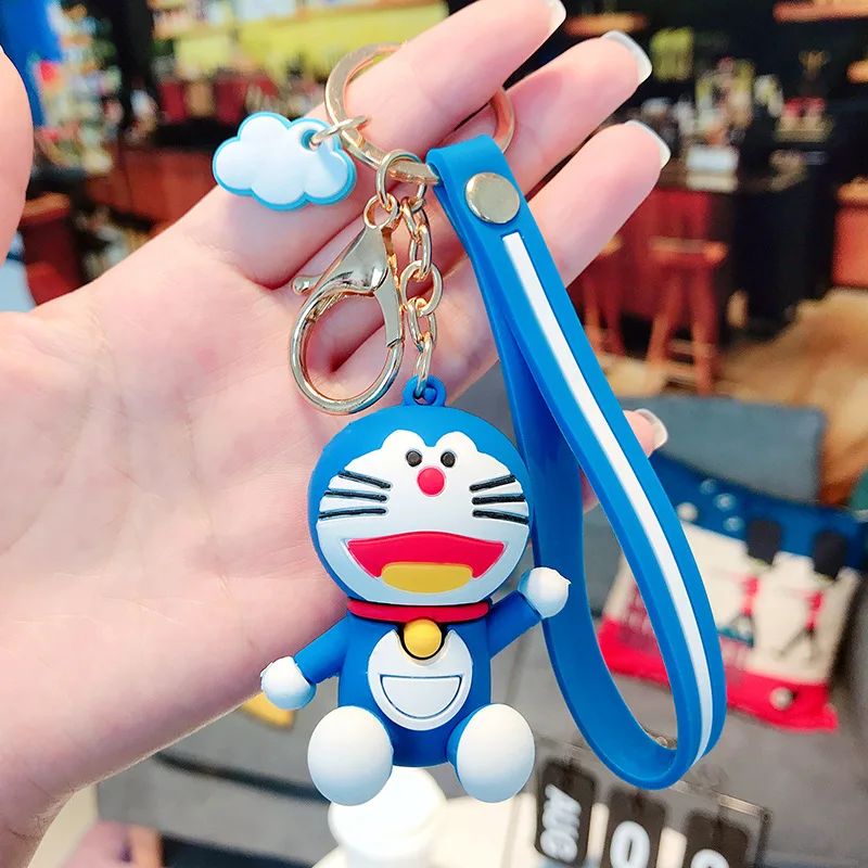 Прекрасный мультфильм Doraemon брелок женский робот Кот Jingle Кот автомобиль силикагель текстура брелок сумки Подвеска фигурка брелок