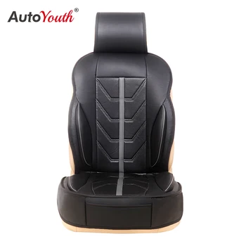 

2020 New Car Seat Cushion Universal Fit Red Car Seat Cover PU Leather Fit Most Car Truck SUV Car Seat Protector Gray Blue