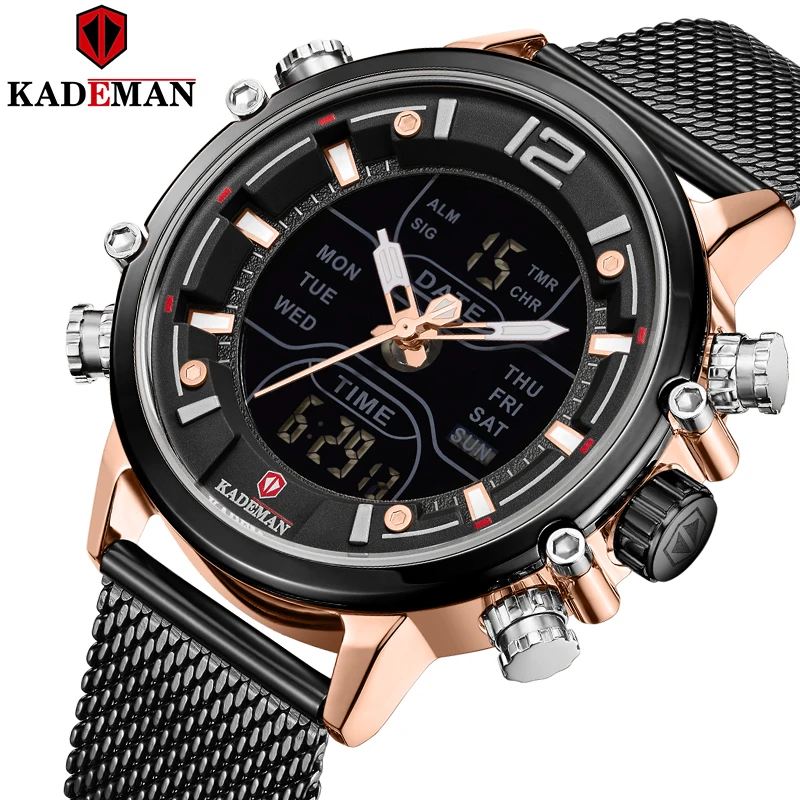 

Kademan Leisure Fashion Waterproof Dark Wrist Watch Quartz Movement Simple Design Original Classic Men Watches Calendar K9071