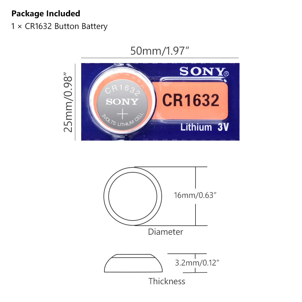 1 шт. для SONY CR1632 1632 DL1632 BR1632 3 в литиевые батареи батарейка для часов с пультом дистанционного управления