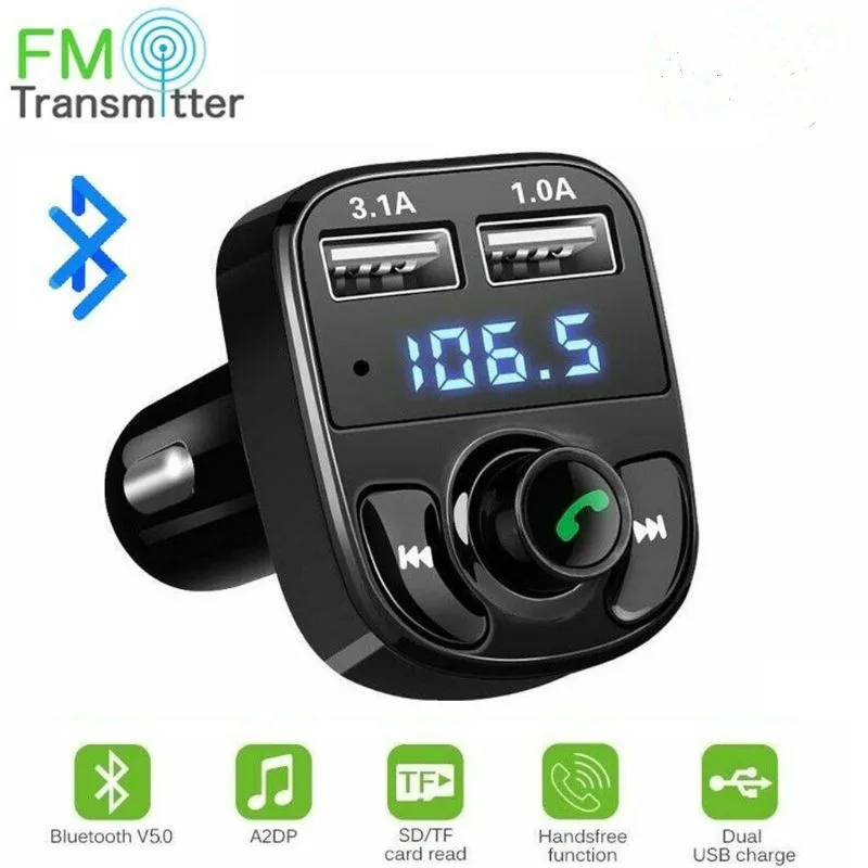 1 шт. Bluetooth автомобильный беспроводной передатчик MP3 радио адаптер автомобильный комплект двойное USB зарядное устройство Многофункциональный Изысканный автомобиль