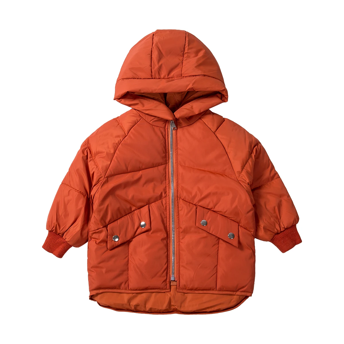 Brick Red Осенне-зимняя одежда для малышей однотонные пуховые пальто с капюшоном для маленьких мальчиков и девочек зимняя теплая верхняя одежда, модная дутая куртка - Цвет: Brick Red