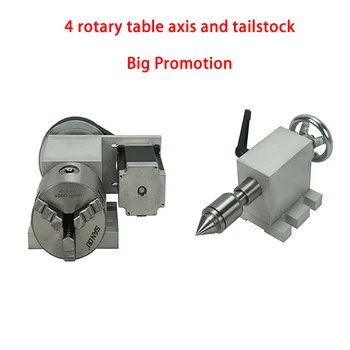 

80mm 3-jaw Chuck CNC router kit 4 rotary table axis and tailstock for CNC Router Engravering Milling Machine