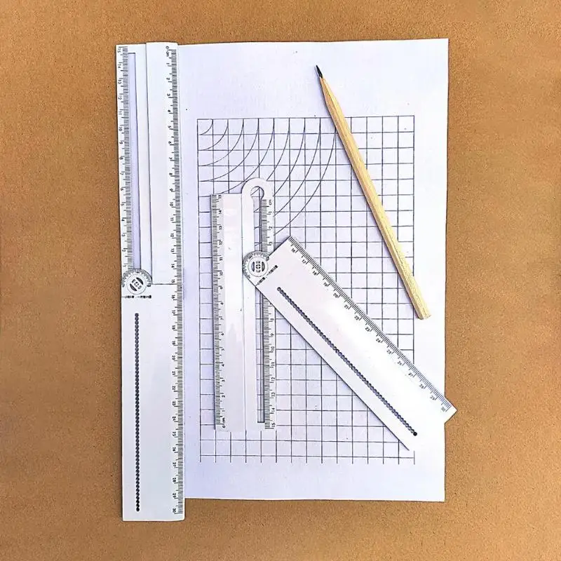 

ABS Multi-purpose Geometry Triangle Drawing Ruler Angle Line Straightedge Protractor Measurement 0f Straight Line Features