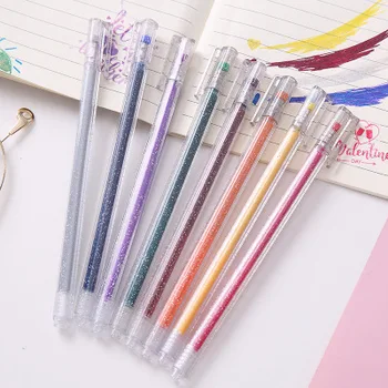 

8 Color Flash Gel Pen Highlight Cute Candy Colorful Shiny Pen Children Painting Graffiti art Supplies School Office Stationery