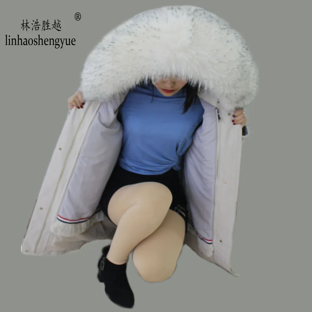 

Модный женский воротник Linhaoshengyue с капюшоном из лисьего меха, теплый