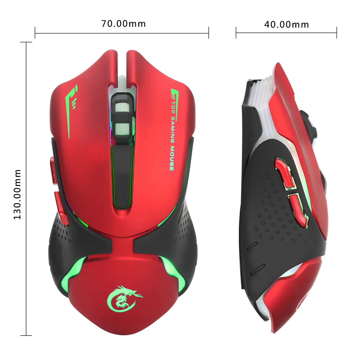 Wired Gaming Mouse 6 Key 3200DPI Adjustable Office Gamer Mice 7 color Backlight LED USB Wired Mouse Optical for Laptop Computer