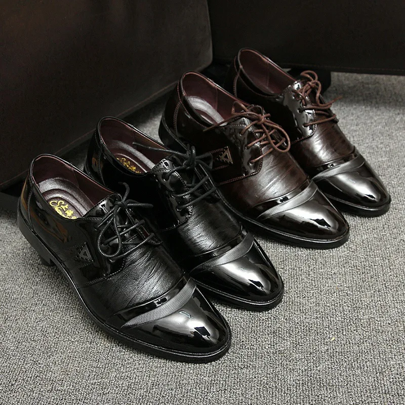 

Обувь Mazefeng в ретро-стиле мужская деловая, Классическая Кожаная обувь с острым носком, оксфорды, классические туфли, большой размер 38-47