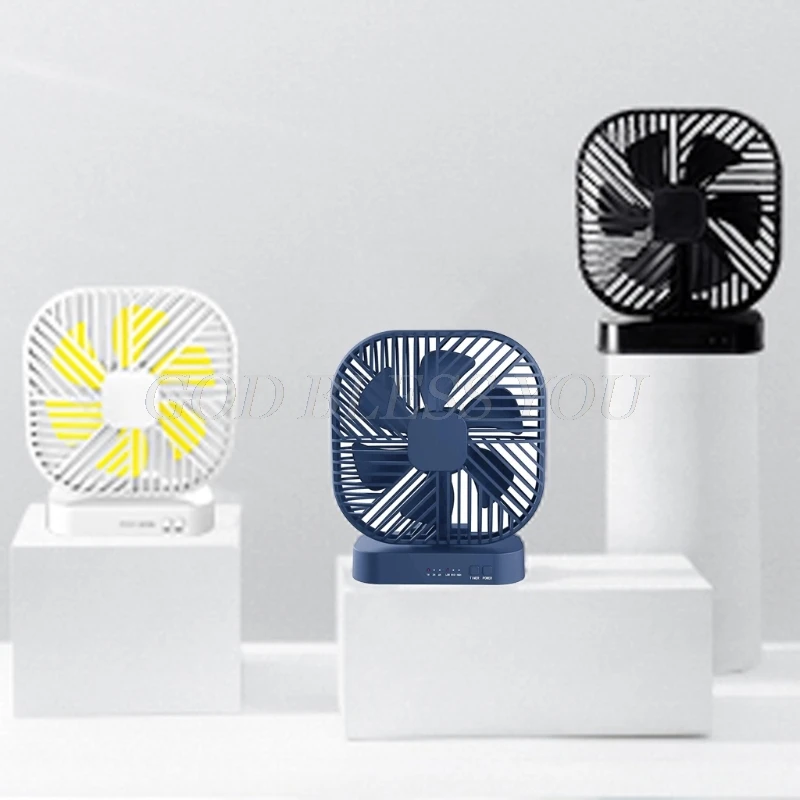 Cooling fan, magnetic USB, USB or AA battery-powered, desk fan with 3-speed timing function