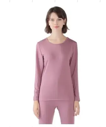 purple long sleeve New Women autumn winter warm thin velvet long johns mujer underwears sets lingerie plus size m-xxl xxxl 4xl 5xl 6xl 7xl 8xl - Цвет: purple long sleeve